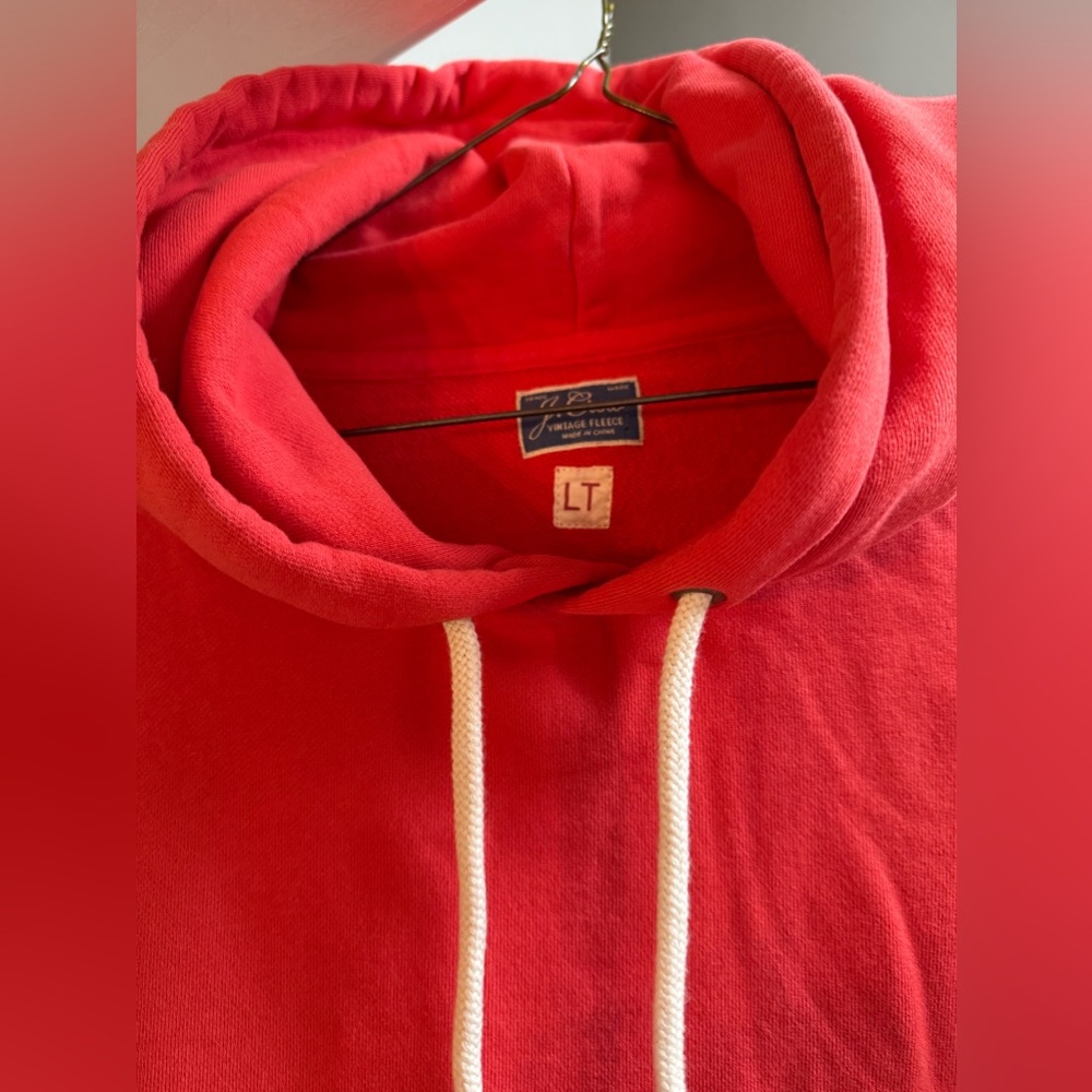Men’s J. Crew Vintage Fleece‎ Hoodie Sweatshirt Sz Large Tall LT